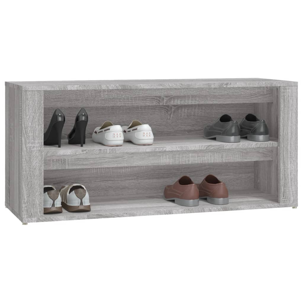 Schuhregal Grau Sonoma 100x35x45 cm Holzwerkstoff